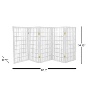 3 ft. Short Window Pane Shoji Screen - White - 5 Panels