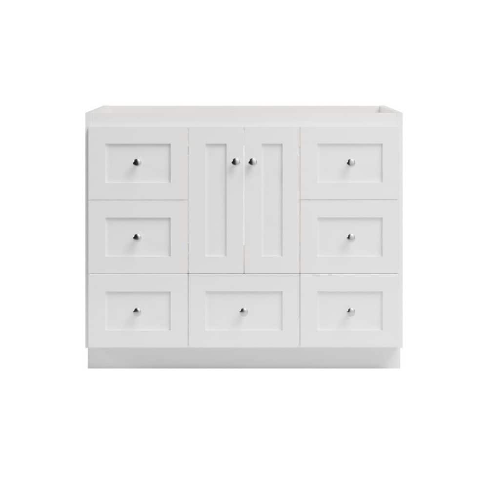 Shaker 42 in. W x 21 in. D x 34.5 in. H Bath Vanity Cabinet without Top in Winterset price history on PriceWatchPro