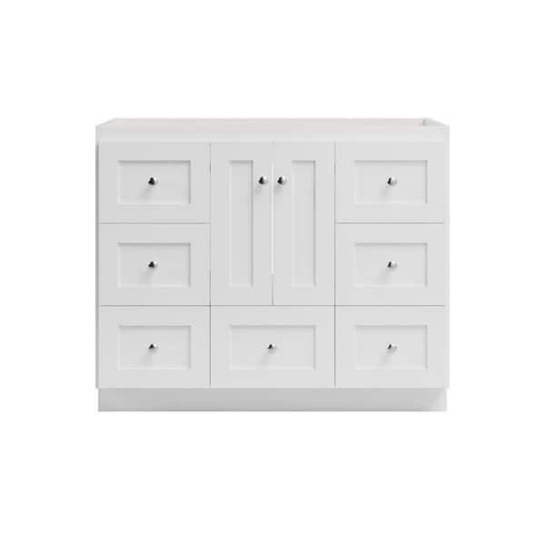 Simplicity by Strasser Shaker 42 in. W x 21 in. D x 34.5 in. H Bath Vanity Cabinet without Top in Winterset