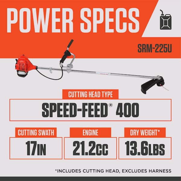 21.2 cc Gas 2-Stroke U-Handle String Trimmer/Brushcutter with Quick Reload Speed-Feed Bump Head and 8 in. 8-Tooth Blade