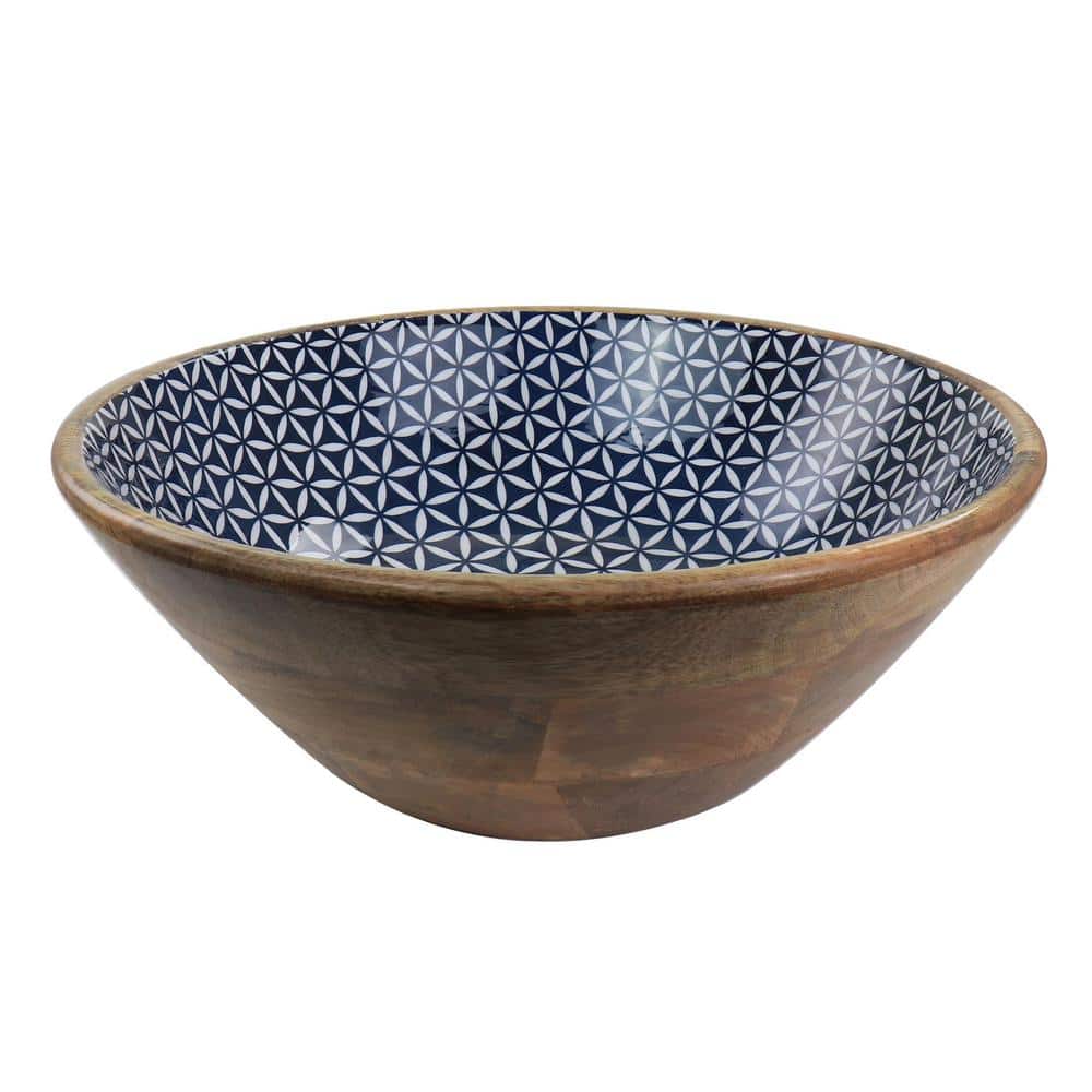 Photos - Tray 13 in. 60 fl. oz. Assorted Color Mango Wood Large Serving Bowl 985116973M