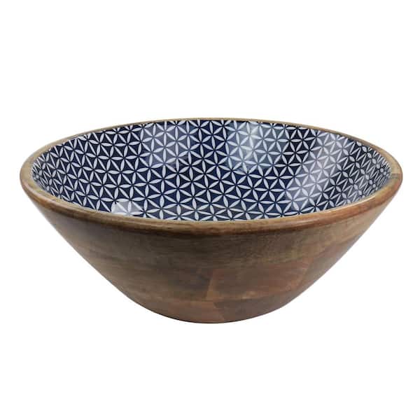 Thirstystone 13 in. 60 fl. oz. Assorted Color Mango Wood Large Serving Bowl