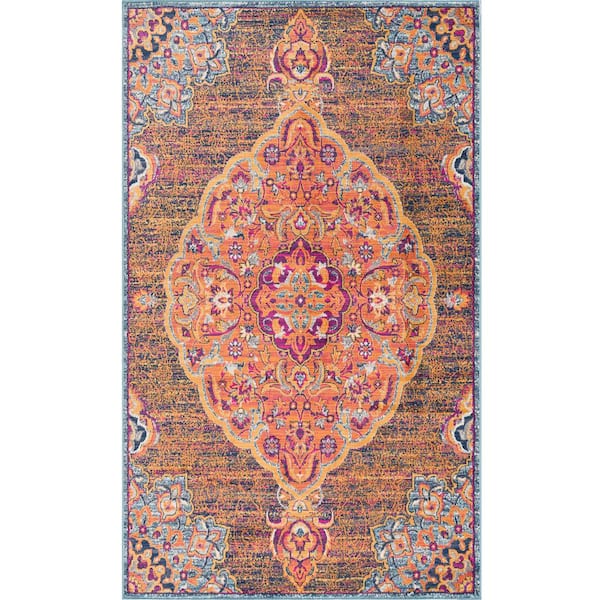 Rug Branch Savannah Rust 5 ft. 3 in. x 7 ft. 7 in. Traditional Area Rug