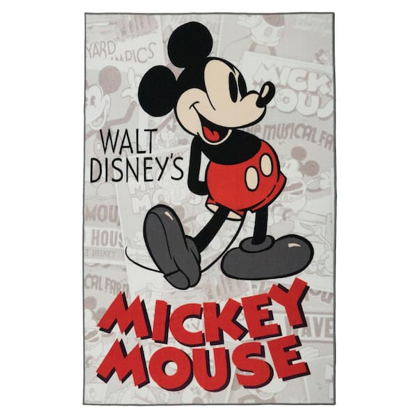 Disney Mickey Classic Red 5 ft. x 7 ft. Indoor Juvenile Area Rug