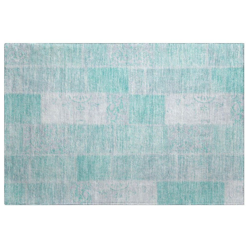 Dream Shag Premium Machine Washable Abstract ADS631 Aqua 2 ft. x 3 ft. Accent Rug price history on PriceWatchPro