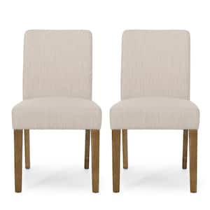 Benewah Beige and Weathered Brown Fabric Dining Chairs (Set of 2)