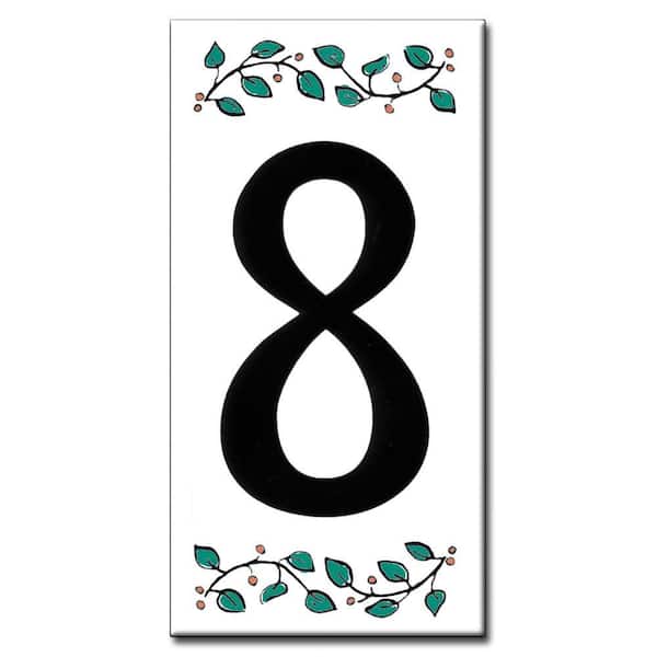 Unbranded Ceramic Tile 3 in. x 6 in. Leaves and Berries Number 8