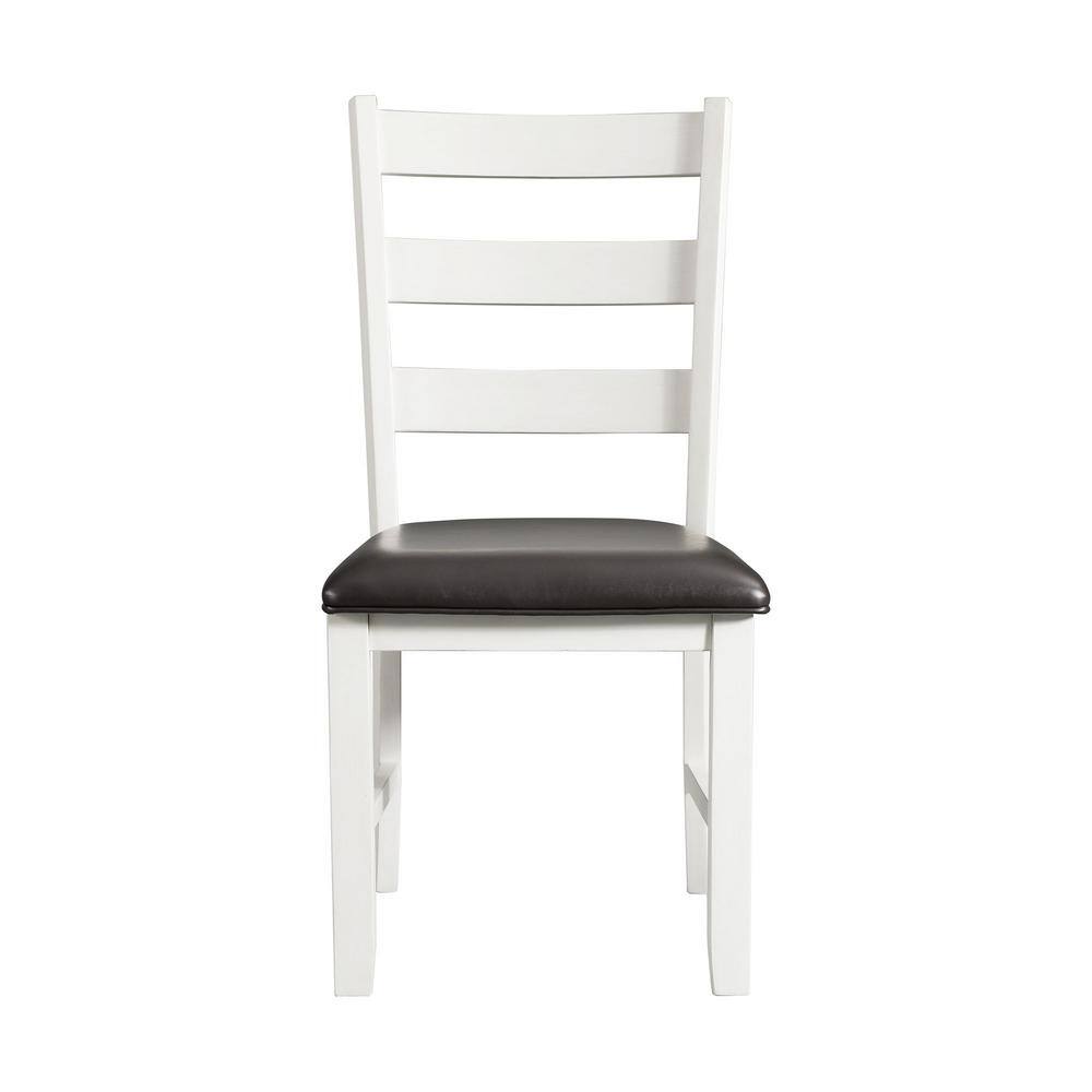 Tuttle Brown and White Drop Leaf Dining Set with Ladder Back Chairs