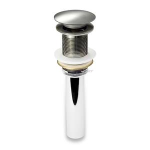 1-5/8 in. Brass Bathroom and Vessel Sink Push Pop-Up Drain Stopper with No Overflow in Brushed Nickel