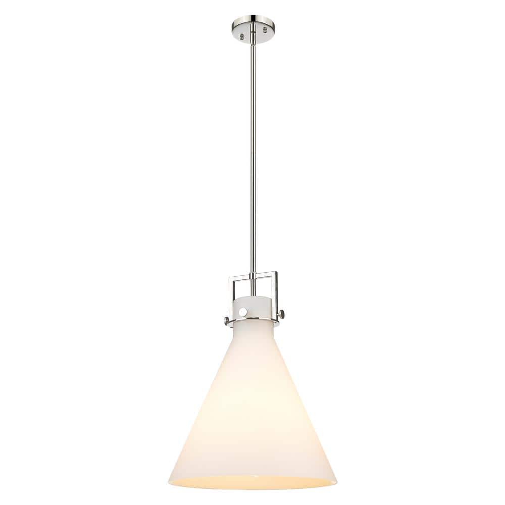 Newton Cone 100-Watt 1-Light Polished Nickel Shaded Mini Pendant Light with Painted Glass Shade price history on PriceWatchPro