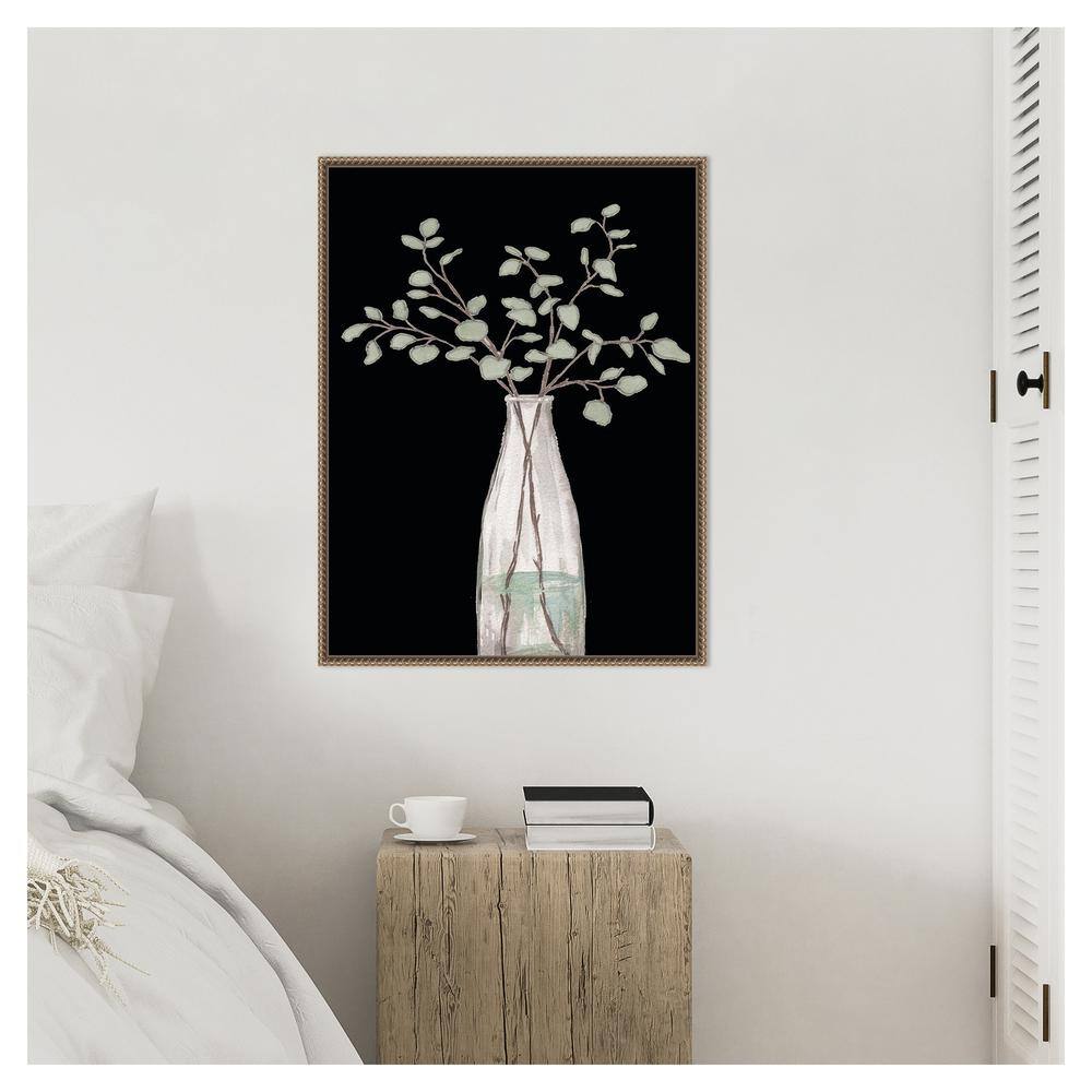 Botanic-Inspired Beaded Bronze Framed Canvas Wall Art