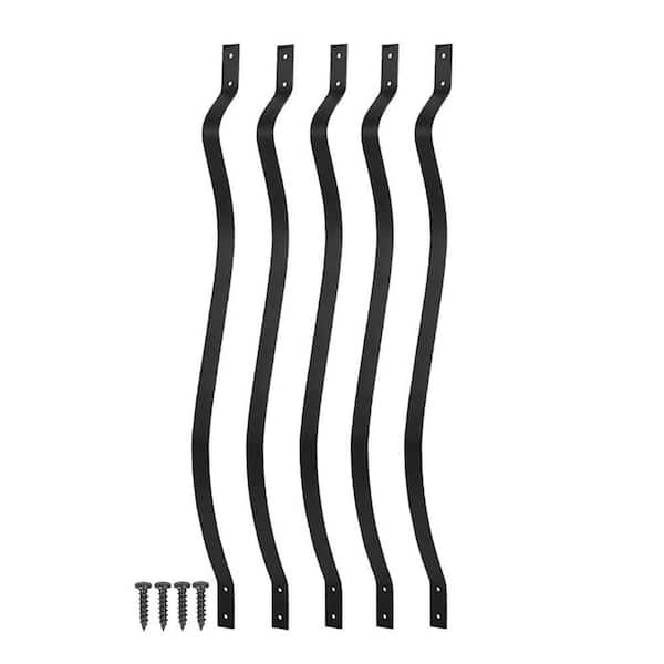 Afoxsos Wavy Iron Staircase Balusters with Screws 32.25 Inch Metal Deck Spindles for Outdoor Stair Porch 25-Pack 1" W