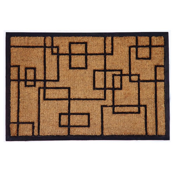 Calloway Mills 153652436 Social Square Doormat, 24" x 36",  Natural/Black