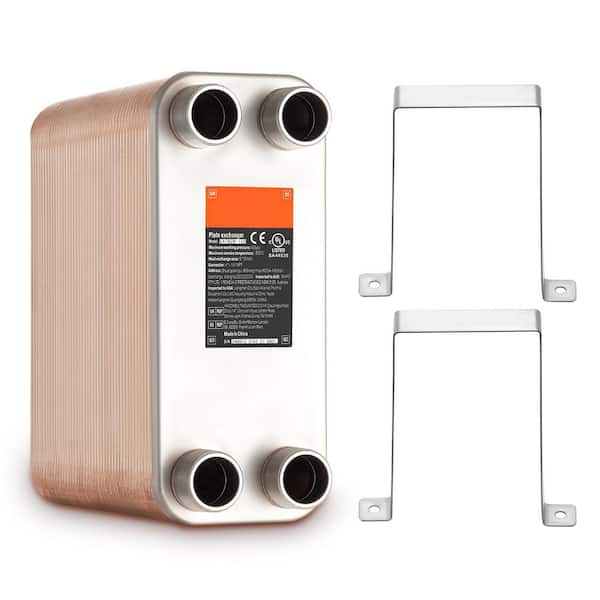 SKYSHALO Heat Exchanger 5 x 12 in. 100 Plates Brazed Plate Heat Exchanger 316L Stainless Steel Water To Water Heat Exchanger