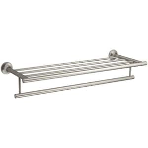 Coralais 24 in. Hotelier Double Towel Bar in Vibrant Brushed Nickel