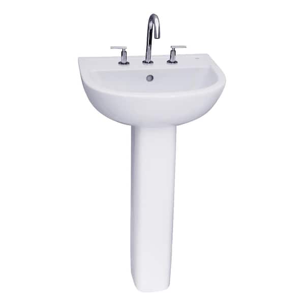Barclay Products Compact 500 Pedestal Combo Bathroom Sink in White