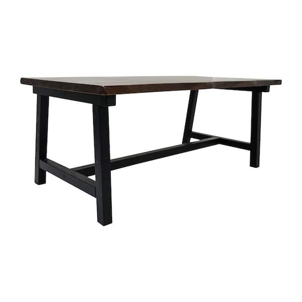 Yosemite Home Decor Zealand 48 in. Dark Brown/Black Large Rectangle Wood Coffee Table with Edge