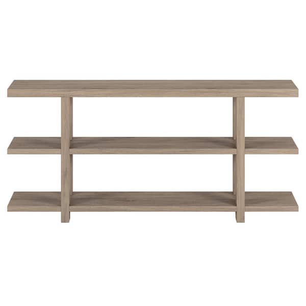 Meyer&Cross Acosta 64 in. Antiqued Gray Oak Standard Rectangle MDF Console Table