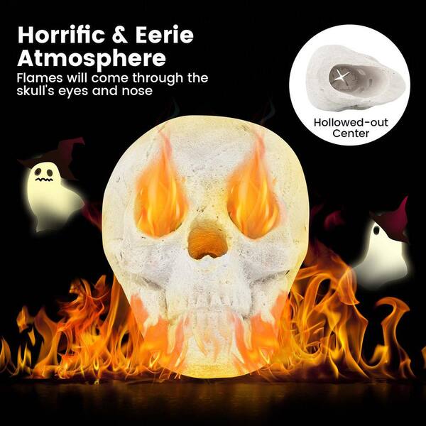 Costway Ceramic Fireproof Fire Pit Skull Reusable Imitated