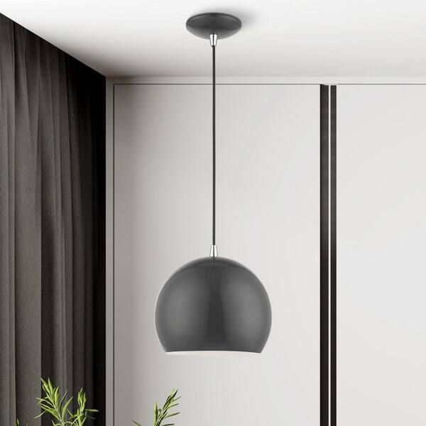 AVIANCE LIGHTING Branbury 1-Light Shiny Dark Gray Globe Pendant