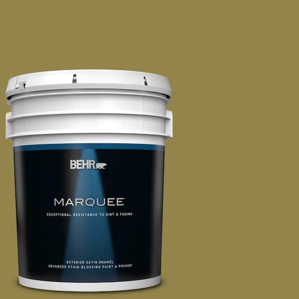 BEHR MARQUEE 5 gal. #PPU9-02 Lucky Bamboo Satin Enamel Exterior Paint & Primer