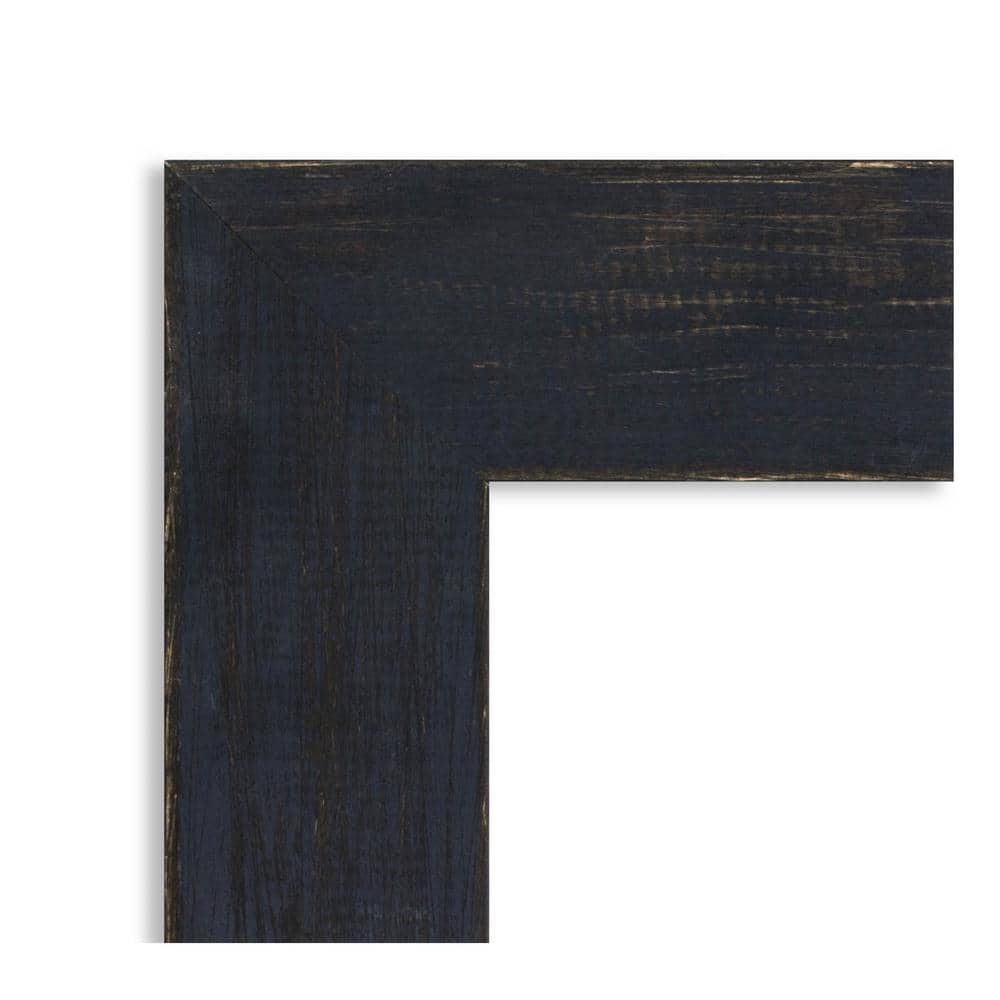 Shiplap Navy Brushstroke 40''x28'' Wood Bathroom Vanity Mirror
