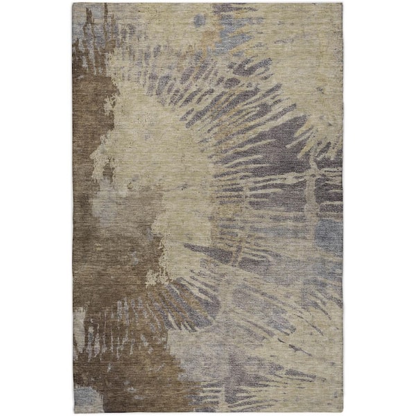 Dream Shag Premium Machine Washable Abstract ADS645 Brown 10 ft. x 14 ft. Area Rug