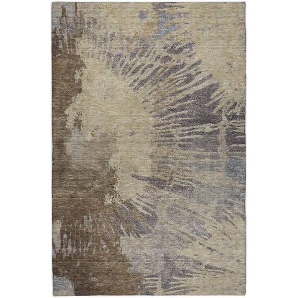 Dream Shag Premium Machine Washable Abstract ADS645 Brown 9 ft. x 12 ft. Area Rug
