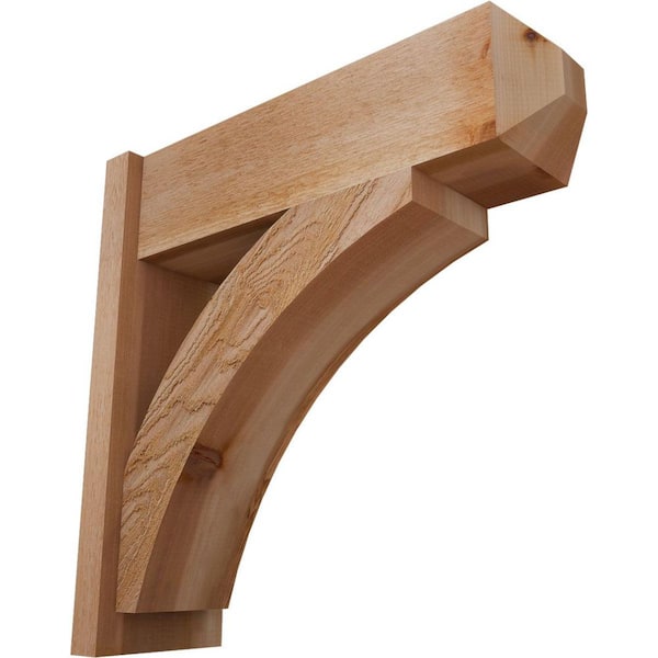 Ekena Millwork 8 in. x 26 in. x 26 in. Thorton Craftsman Rough Sawn Western Red Cedar Outlooker
