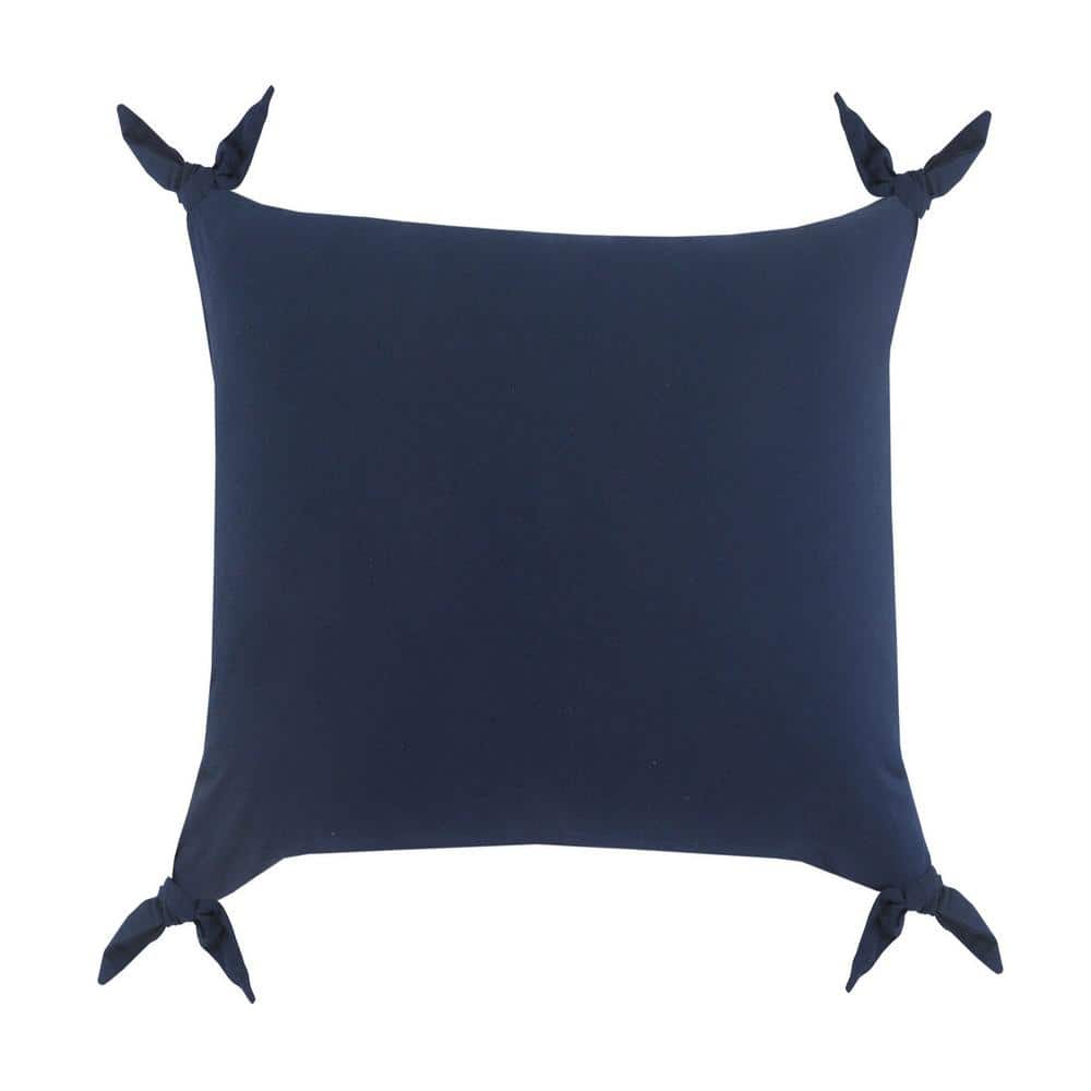 LR Home Get Knotty Blue Solid Corner Tie Soft Poly- Fill 20 in. x 20 in.  Throw Pillow 0967A0084D9348 - The Home Depot