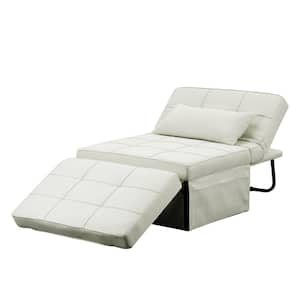 4-in-1 37.4 in. x 74.02 in. Beige Polyester Multi-Funcation Twin Size Sleeper Adjustable Folding Sofa Bed/Ottoman