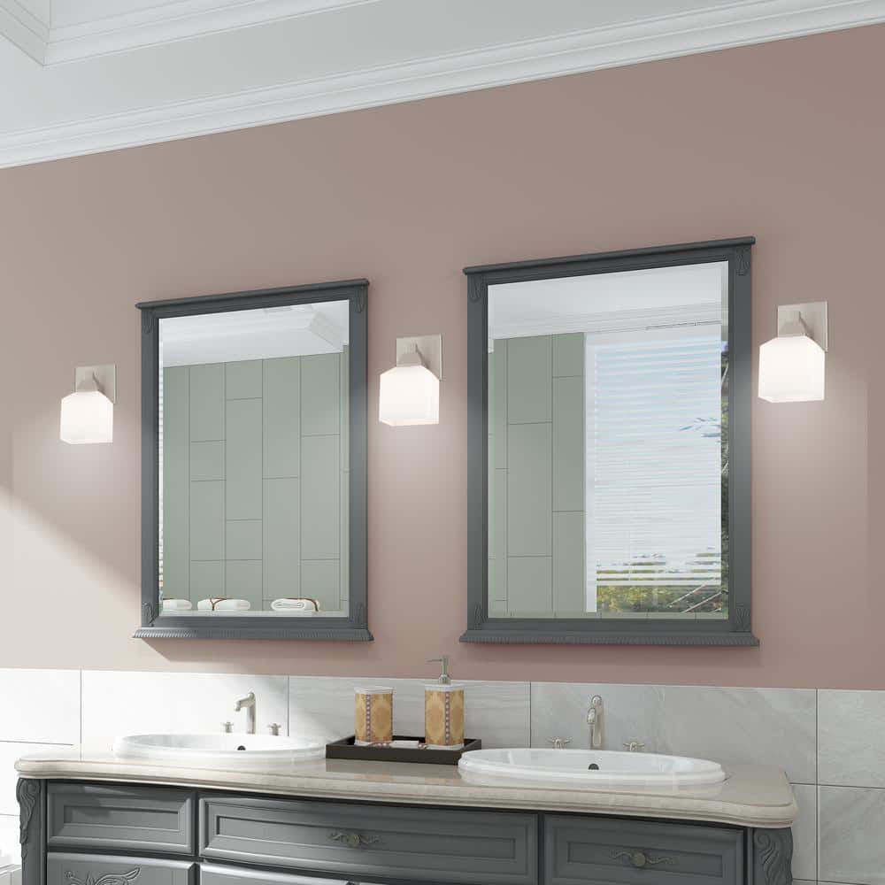 Aragon Satin Opal White Glass 1-Light Sconce in Brushed Nickel