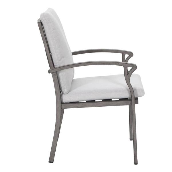 Zeus & Ruta Gray Aluminum Frame Outdoor Dining Chair with Gray