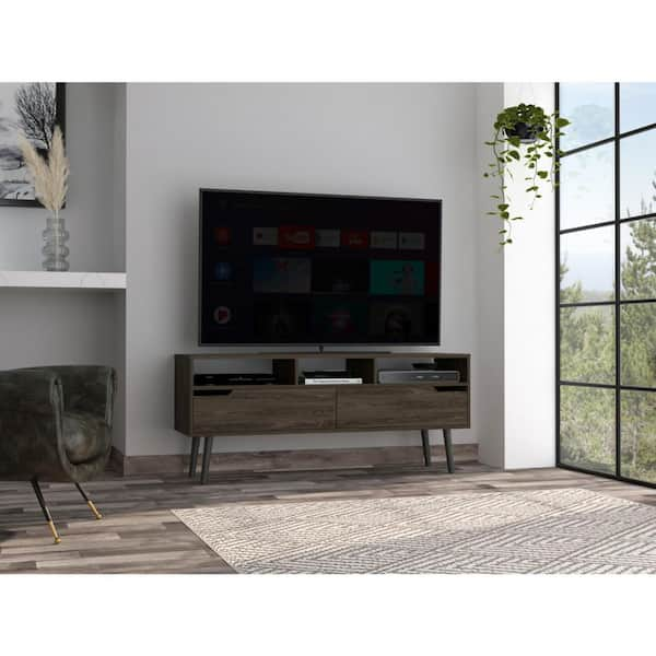 Decoratika Ola TV Stand - Walnut, Size: 25.2 in, Brown