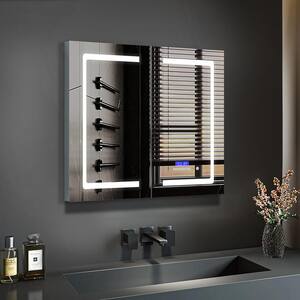Bracciano 36 in. W x 36 in. H Surface-Mount LED Mirror Medicine Cabinet with Defogger