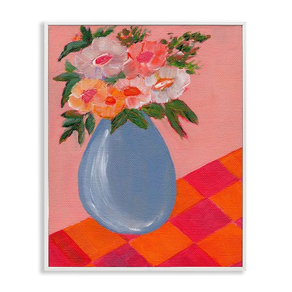 Stupell Industries Bright Pink Bouquet by Nikita Jariwala White Framed Nature Giclee Art Print 20 in. x 16 in.