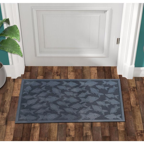A1 Home Collections A1HC Door Gold Fish Black 24 in. x 36 in. Rubber Pin  Indoor Outdoor Entrance Door Mat Fun Designed Floor Mat A1HC200184 - The  Home Depot