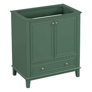 30 in. Modern Freestanding Bath Vanity Cabinet without Top with Storage Drawer and Adjustable Shelf in Dark Green