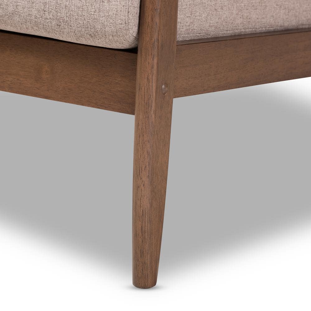 Venza Light Brown Faux Leather Walnut Lounge Chair