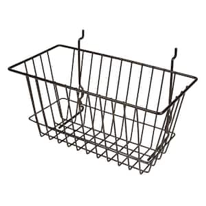 12 in. W x 6 in. D x 6 in. H Black Narrow Wire Basket (Pack of 6)