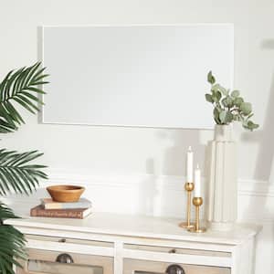 36 in. x 18 in. Rectangle Framed White Wall Mirror with Thin Frame