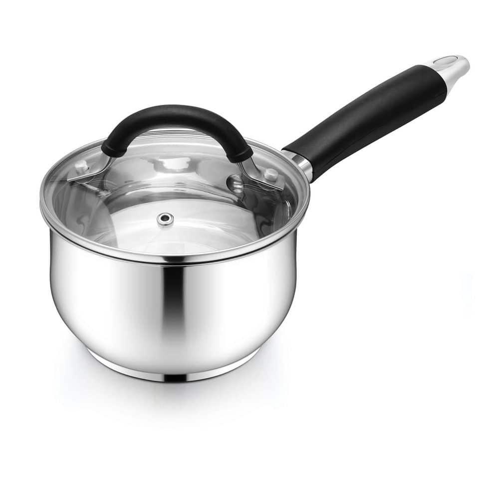 1 qt. Stainless Steel Sauce Pan with Lid and Stay-Cool Handle, Non-toxic Kitchen Cooking Sauce Pot, Dishwasher Safe price history on PriceWatchPro