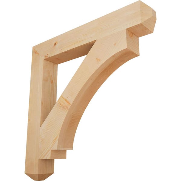 Ekena Millwork 5.5 in. x 42 in. x 42 in. Douglas Fir Imperial Craftsman Smooth Bracket