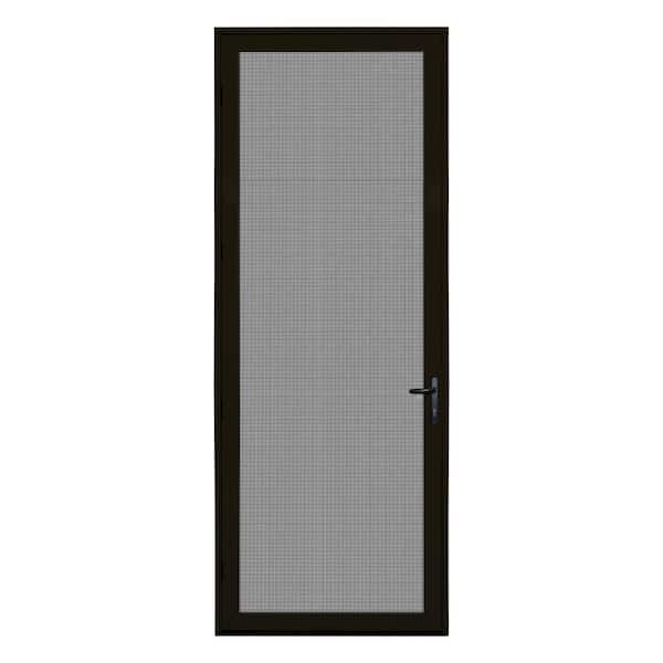 Unique Home Designs 36 in. x 96 in. Bronze Surface Mount Right-Hand Ultimate Security Screen Door with Meshtec Screen