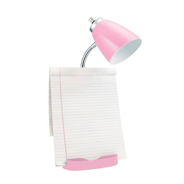 LimeLights 18.5 in. Gooseneck Organizer Desk Lamp with iPad Tablet Stand  Book Holder, Pink LD1002-PNK - The Home Depot