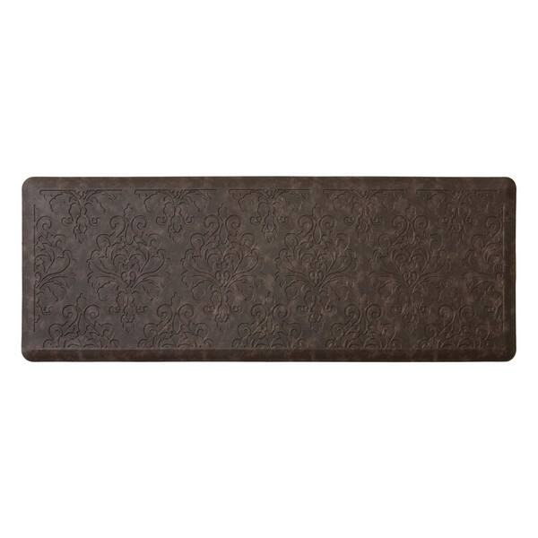 Marni Brown 17.5 in. x 48 in. Floral Synthetic Kitchen Mat