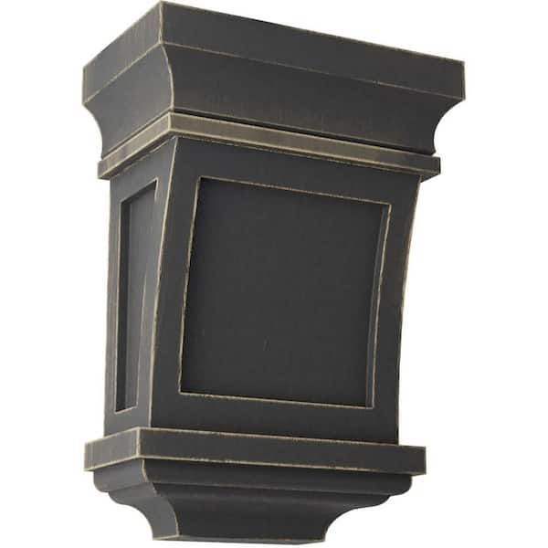 Ekena Millwork 5 in. x 7 in. x 3 in. Black Santa Fe Wood Vintage Decor Corbel