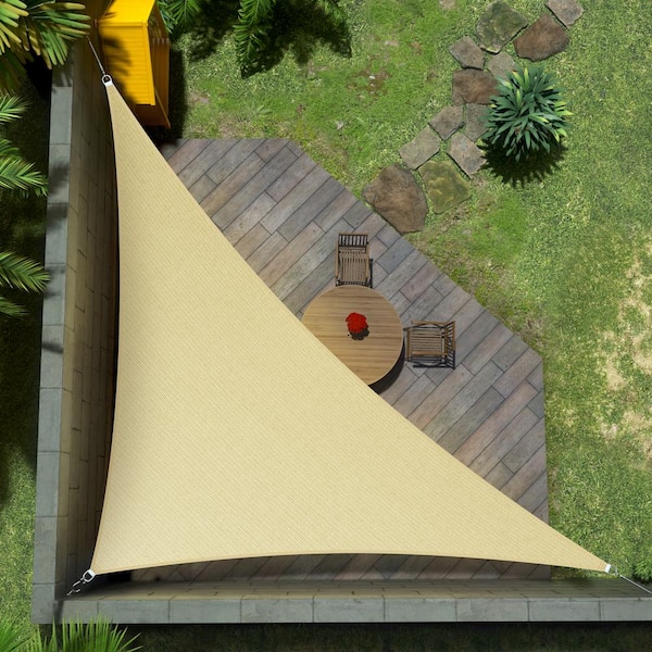 28.3 ft. x 20 ft. x 20 ft. Beige Right Triangle Shade Sail