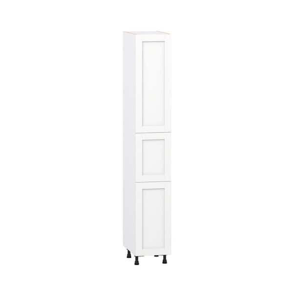 Milton 15 in. W x 24 in. D x 94.5 in. H Assembled Shaker Pantry Kitchen Cabinet in Bright White