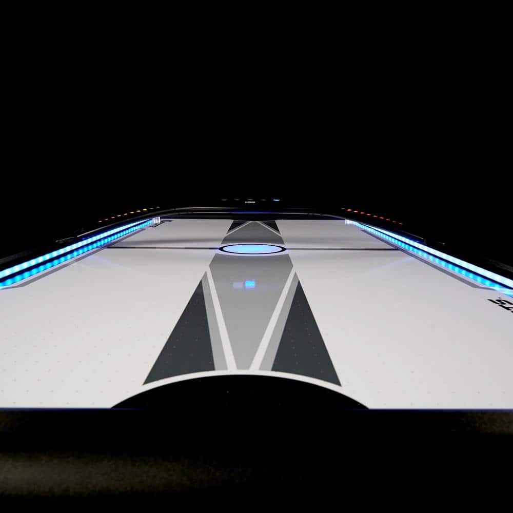 Titan 7.5' Black and Silver Air Hockey Table with Digital Scoreboard